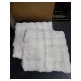 MIULEE Faux Fur Pillow Covers Thick Soft Plush Christmas Throw Pillows Luxury Spring Home Decor for Winter Holiday Couch Bedroom Living Room Sofa,18x18 Inch Pack of 2 White