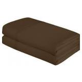 Royale Linens Twin XL Flat Sheet - Ultra Soft Brushed 1800 Microfiber Flat Sheets Only - Wrinkle Free & Stain Resistant - Hotel Quality Top Sheet for Bed (Twin XL, Chocolate)