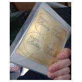 Wolpark 20pcs Gold Mirror Acrylic Cupcake Toppers Acrylic Engraved Cake Picks Cupcake Disc Happy Birthday Cake Decoration Circle Round Shape DIY Party Supplies