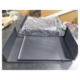 Spacrea Metal Desk Organizers and Accessories, Dual Monitor Stand Riser with Drawer and 2 Pen Holders, Desk Accessories & Workspace Desktop Organizers for Office Supplies (Black)