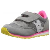 Saucony Unisex-child Baby Jazz Hook & Loop , GREY/PINK, 5 M