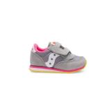 Saucony Unisex-child Baby Jazz Hook & Loop , GREY/PINK, 5 M
