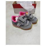 Saucony Unisex-child Baby Jazz Hook & Loop , GREY/PINK, 5 M