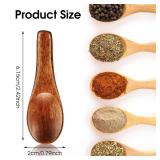Ymapinc 4 Pcs Tiny Wooden Spoons, Handmade Mini Spoon for Spices Jars Sugar Salt Sauce Honey Kitchen Cooking(2.42inch, Red Brown)