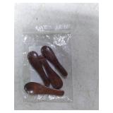 Ymapinc 4 Pcs Tiny Wooden Spoons, Handmade Mini Spoon for Spices Jars Sugar Salt Sauce Honey Kitchen Cooking(2.42inch, Red Brown)