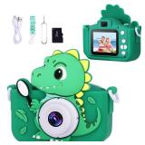 Envyvip Dinosaur Toys Camera for Kids Boys Age 3-8, Toddler Kids Digital Camera Christmas Birthday Gifts for 3 4 5 6 7 8 Years Old Boy, Cute Selfie Video Camera, HD 1080P, 32GB SD Card Included