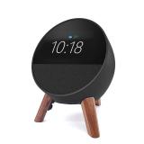 Real Wood Stand for Echo Spot (2024 Released) Smart Alarm Clock, Tripod Mount Accessories Protect Alexa for Better Sound, Secure Stable Wooden Holder for Speaker (Walnut)