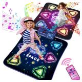 Dance Mat Toys for 3-12 Year Old Girls Boy, 2 Players Dance Mat with Light-up 12 Buttons & 5 Games Mode,Kids Dance Game Toy for Girl, Xmas Birthday Gifts for 3 4 5 6 7 8 9 10+ Year Old Girls Boys
