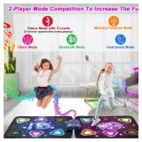 Dance Mat Toys for 3-12 Year Old Girls Boy, 2 Players Dance Mat with Light-up 12 Buttons & 5 Games Mode,Kids Dance Game Toy for Girl, Xmas Birthday Gifts for 3 4 5 6 7 8 9 10+ Year Old Girls Boys