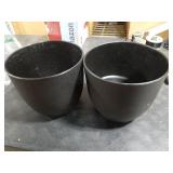Ferlypote Plant Pots 8 Inch Set of 2, Flower Pots with Multi Mesh Drainage Holes, Planters for Indoor Outdoor Garden Plants and Flowers (Black)