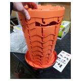 Boreeman Upgraded Folding Stool Lightweight Yet More Sturdy with Load Capacity 400lbs Portable Collapsible Stool for Camping Fishing Hiking BBQ (All Orange)