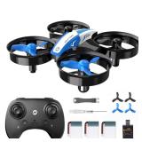 Holy Stone Mini Drone for Kids and Beginners RC Nano Quadcopter Indoor Small Helicopter Plane with Auto Hovering, 3D Flips, Headless Mode and 3 Batteries, Great Gift Toy for Boys and Girls, HS210 Blue