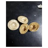 Chalyna 24 Pieces Mini Straw Hats for Puerto Rico Christmas Crafts 2.1 Inch Mini Sombrero Tiny Dollhouse Miniature Straw Hats for Dolls Small Cowboy DIY Decorations Jewelry Accessories(24 Pieces)