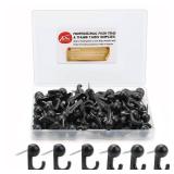 50 Pcs Black Push Pin Hooks, Cork Board Pin-Hooks Decorative Thumb Tacks Hook for Photo Wall, Bulletin Board, Home Wall, Home Office School Pinning and Hanging