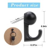50 Pcs Black Push Pin Hooks, Cork Board Pin-Hooks Decorative Thumb Tacks Hook for Photo Wall, Bulletin Board, Home Wall, Home Office School Pinning and Hanging