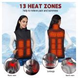 D1D9 Heated Vest for Women Men 13 Heat Zones Electric Warming Waistcoat Lightweight Unisex Heating Clothing (US, Alpha, X-Large, Regular, Regular, Black)