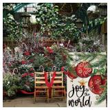CROWNED BEAUTY Christmas Garden Flag 12x18 Inch Double Sided Small Burlap Joy to the World Yard Flag for Outside