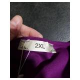 QMZ Wedding Guest Dresses for Women Have Pockets Cocktail Dress Ruffle Sleeve A Line Evening Party Formal Dresses for women-Purple-2XL