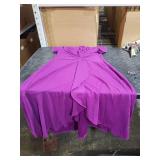 QMZ Wedding Guest Dresses for Women Have Pockets Cocktail Dress Ruffle Sleeve A Line Evening Party Formal Dresses for women-Purple-2XL