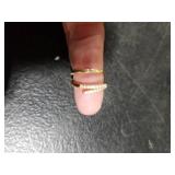 SMORI 14K Gold Plated Stackable Rings for Women Non Tarnish Dainty Cubic Zirconia Wedding Bands Ring Set Trendy Statement Thin Ring Stack Engagement Promise Thumb Stacking Rings Size 6