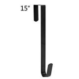 Sattiyrch 15 Wreath Hanger for Front Door,Sturdy Steel Wreath Door Hanger,Over The Door Hanger Hook (Black,1)