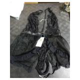 Mixxmix Plus Size Lingerie One Piece Teddy Bodysuit Sexy Outfits Mesh Babydoll Dress Sleepwear Black XL