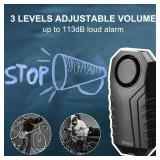 WSDCAM Bike Alarm with Remote 2 Pack, 113dB Wireless Anti-Theft Vibration Motorcycle Bicycle Alarm Vehicle Security Alarm System (Black)