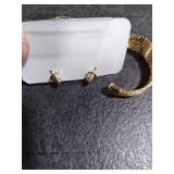 Gold Hoop Earrings For Women Trendy,14K Gold Plated Wide Dangle Hoop Earrings With Brushed Design,Statement Thick Huggie Big/Large Hoops,Jewelry Gift.