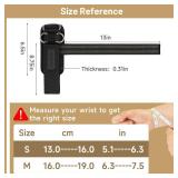 MANUEKLEAR Non-Slip Wrist Straps for Weightlifting Deadlifting, Gym Lifting Straps with D Rings for Cable Machine Workout, 10mm Neoprene Padded Weight lifting Wrist Wraps for Men Women (Black, M (6.3-