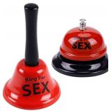 Huqqi 2 Pack Hand Bell Service Bell Bar Counter Top Service Call Bell Ring Reception, Novelty Funny Romantic Toy for Home Ornament Single Party Bells (Red)