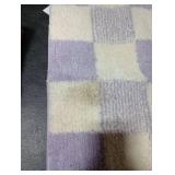 CozeCube Bath mats for Bathroom Non Slip, Fluffy Absorbent Microfiber Bath mat Washable, Aesthetic Bathroom Rugs, Small Purple Checkered Bath mat, Lavender, 24 x 16