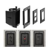 Recessed Outlet/Electrical Box Single Gang, for Wall Mount TV, Antenna, Phone and Cable TV, Suitable for GFCI Outlet and Standard Outlet, for Old or New Construction (Black)