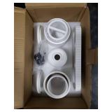 INIUNIK Bathroom Accessory Set - 6 Pieces Bathroom Accessories Set Complete with Soap Dispenser, Toothbrush Holders, Tumbler, Vanity Tray and 2 Qtip Holder for Home Organizer and Decor, White