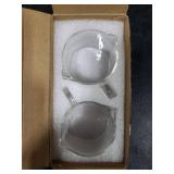 Espresso Cups Set of 2, 4 Oz Espresso Shot Glass with Handle Double Spout Cups Clear Glass Milk Cup Coffee Accessories Great for Making Coffee Desserts Salad Dressing