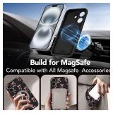 Vulfwela Cute Coquette Bow Phone Case for iPhone 16 Magnetic Case 6.1, Compatible with Magsafe, Aesthetic Ribbon Bowknot Pattern Cover Soft Liquid Silicone Protection Funda for Women Girls, Black
