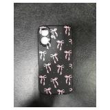 Vulfwela Cute Coquette Bow Phone Case for iPhone 16 Magnetic Case 6.1, Compatible with Magsafe, Aesthetic Ribbon Bowknot Pattern Cover Soft Liquid Silicone Protection Funda for Women Girls, Black