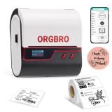 ORGBRO Z3 Label Maker Machine with Tape, 2-3 Inch Bluetooth Thermal Label Printer, Portable Sticker Printer for Small Business Office Home Organization Barcode Address, Compatible with Phones & PC