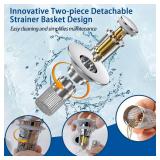 Sink Stopper Hair Catcher,(2PCS) Pop-up Sink Drain Strainer with Removable Stainless Steel Strainer Basket Hair Catcher, Bathroom Sink Strainer for Bathroom Sink Stopper Replacement