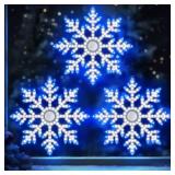 ElectricWise 3 Pack Hi Vibrant Twinkling Christmas Snowflakes Lights, 10