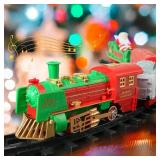 Hanging Christmas Train Set - VATOS 2 in 1 Christmas Train Toy with Light Sound for Kids, Train Toy Set Around & Under The Christmas Tree, Best Indoor Christmas Decoration for Family Yard Garden