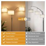 SIBRILLE 36W Dimmable Floor Lamp - 3 Lights Arc Floor Lamps Standing Lamp with Remote & Touch Control, Tall Lamp for Living Room Corner, Bedroom, Office