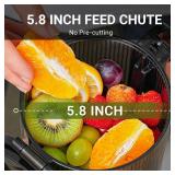 AMZCHEF Juicer Machines, 5.8 Extra Self-Feeding Cold Press Juicer for Whole Vegetable & Fruit, Juice Extractor Machine with Large Auger & Triple Strainers, Easy to Clean, High Juice Yield, Grey