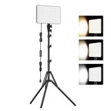 1-Pack LED Video Lighting Kit, Anautin 15W/1700Lux Photography Lighting with Tripod Stand, 2500-8500K Dimmable Streaming Light for Video Recording, Gaming, Podcast, Barber, Salon, TikTok, YouTube