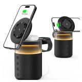 5-in-1 Wireless Charging Station with Bluetooth Speaker,Magnetic Charger with Night Light,Charger Stand with 33W Adapter Compatible with Apple Watch&iPhone 16 15 14 13 12 Pro Max&Wireless Earbuds