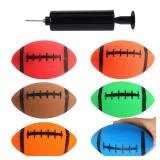 Shindel 6PCS Mini Inflatable Football, 6.3 inch Waterproof Footballs Toys for Kids Perfect Outdoor & Indoor Games, Summer Pool Beach Toy, Birthday & Football Lovers Party Favors