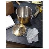 LRYYBTI Ice Buckets for Parties with Lid,Tongs and Strainer (3L/Gold) Double Wall Stainless Steel Ice Bucket Keeps Frozen Longer,Ideal Perfect for Parties, Cocktail bar, Chilling Wine, Champagne