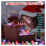 FLY2SKY Christmas Party Favors 25Pcs 3D LED Finger Lights for Kid & Adults Toys Light Up Rings Stocking Stuffers Party Favors Assorted Styles Gift Package No-Repeat Non Candy Gift New Version
