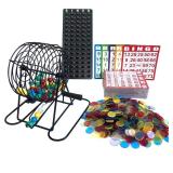 Yuanhe Deluxe Bingo Game Set-Includes Metal Cage,500 Colorful Bingo Chips,100 Bingo Cards,75 Colored Balls,Plastic Masterboard,Great for Large Groups,Parties