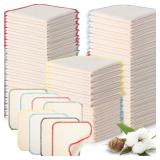 Mixweer Flannel Cloth Baby Wipes Reusable Baby Diapers Wipes Washable Natural Unbleached Face Wipes Soft and Sturdy Cloth Wipes 8 Colors Outer Stitching 8 x 8 Inches