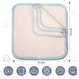 Mixweer Flannel Cloth Baby Wipes Reusable Baby Diapers Wipes Washable Natural Unbleached Face Wipes Soft and Sturdy Cloth Wipes 8 Colors Outer Stitching 8 x 8 Inches